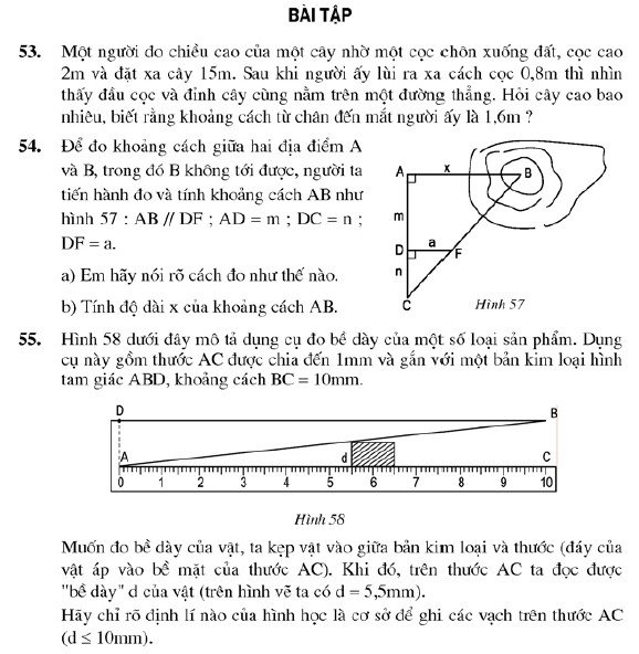 Giải bài 53 54 55 trang 87 sgk toán 8 tập 2